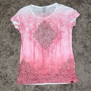 Prana Pink Ombré Burnout T-shirt
